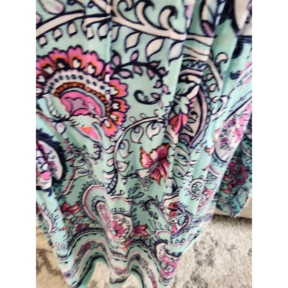 Talbots Women's Boho Floral 3/4 Sleeve V-Neck Top Pima Cotton/Modal Size Medium - Picture 2 of 7